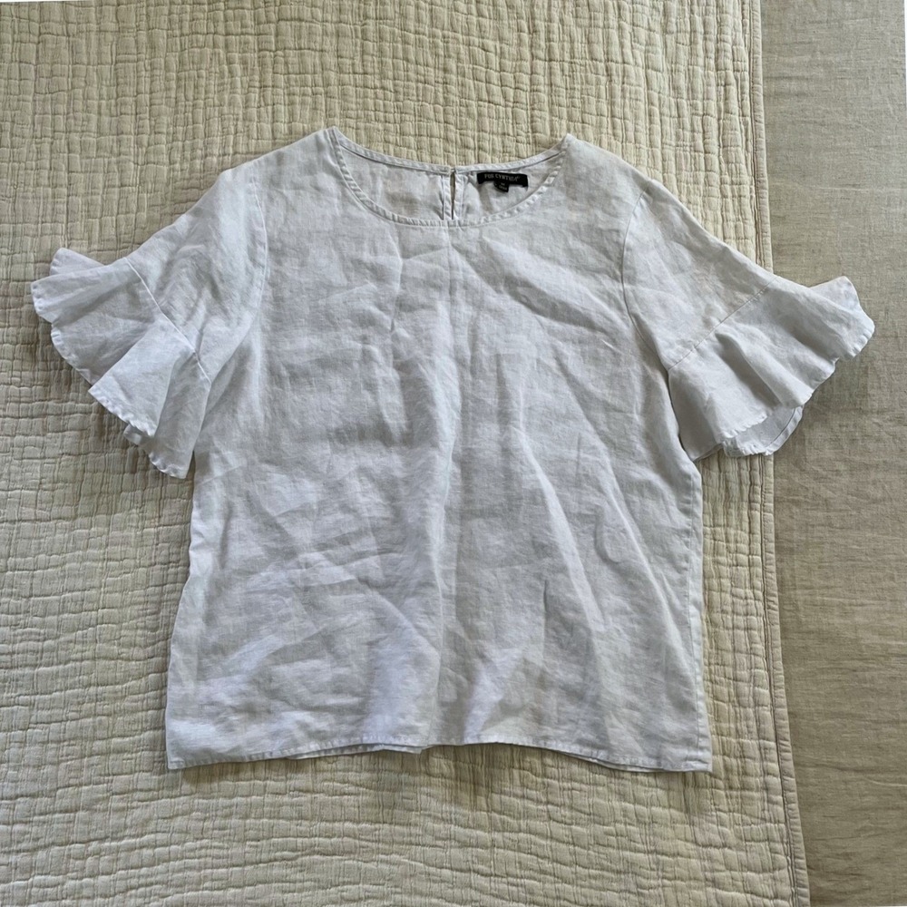 For Cynthia 100% Linen Top Womens Medium